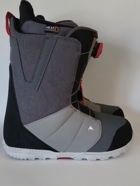 Burton Men's Moto BOA Snowboard Boots - Grey/Black/Red Size 15